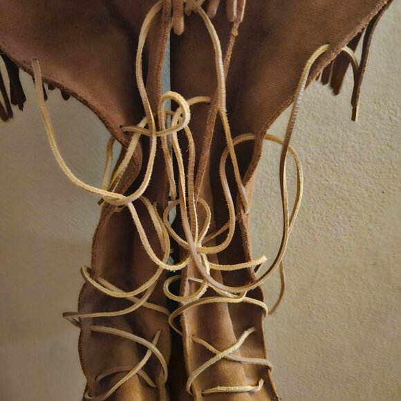 Minnetonka Brown Fringed Boots Size 8 - Picture 2 of 3